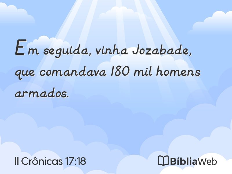 II Crônicas 17:18 em imagem para compartilhar