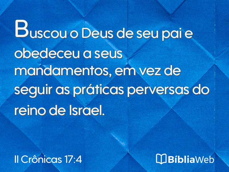 II Crônicas 17:4 em imagem para compartilhar