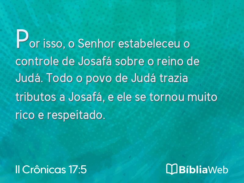 II Crônicas 17:5 em imagem para compartilhar