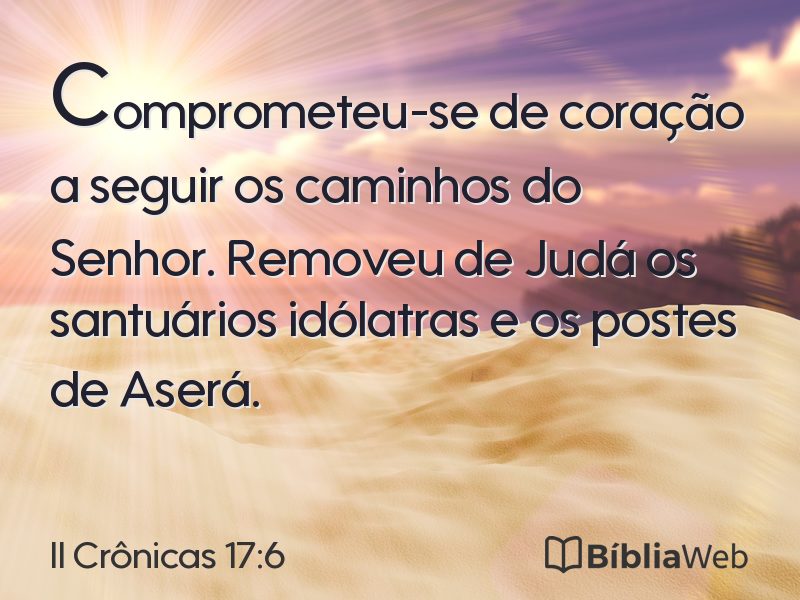 II Crônicas 17:6 em imagem para compartilhar