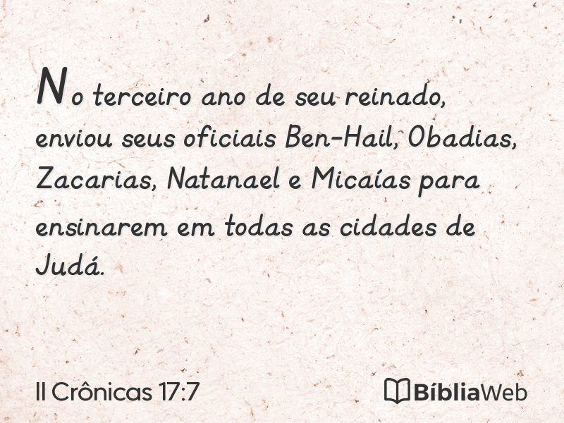 II Crônicas 17:7 em imagem para compartilhar