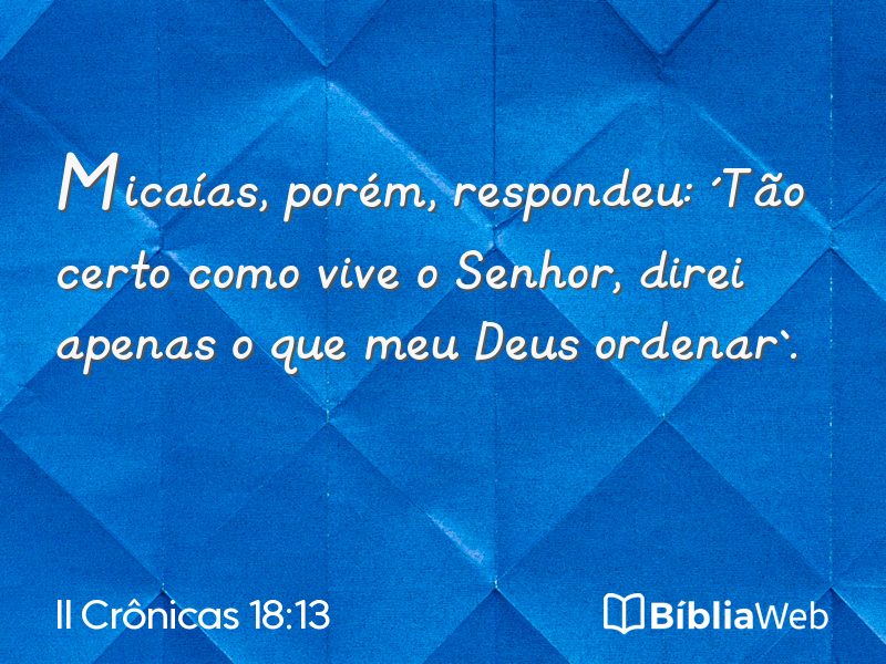 II Crônicas 18:13 em imagem para compartilhar