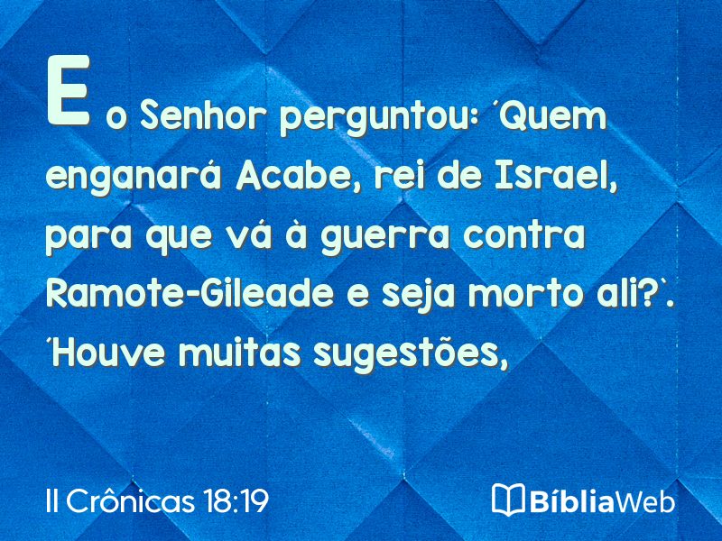 II Crônicas 18:19 em imagem para compartilhar