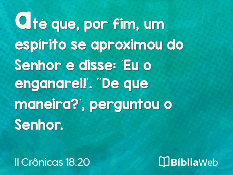 II Crônicas 18:20 em imagem para compartilhar