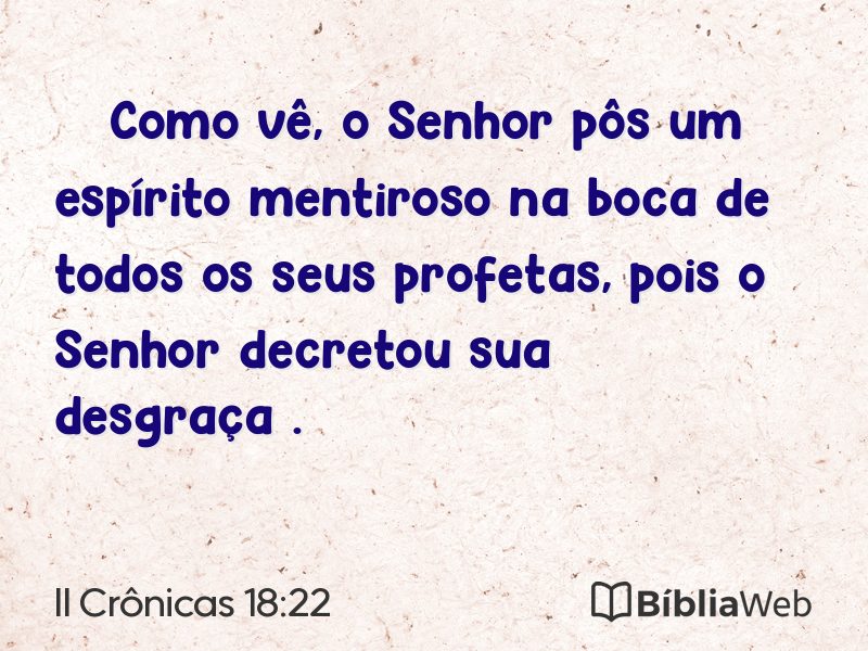 II Crônicas 18:22 em imagem para compartilhar