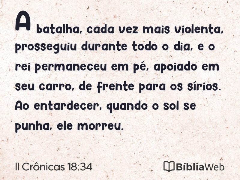 II Crônicas 18:34 em imagem para compartilhar