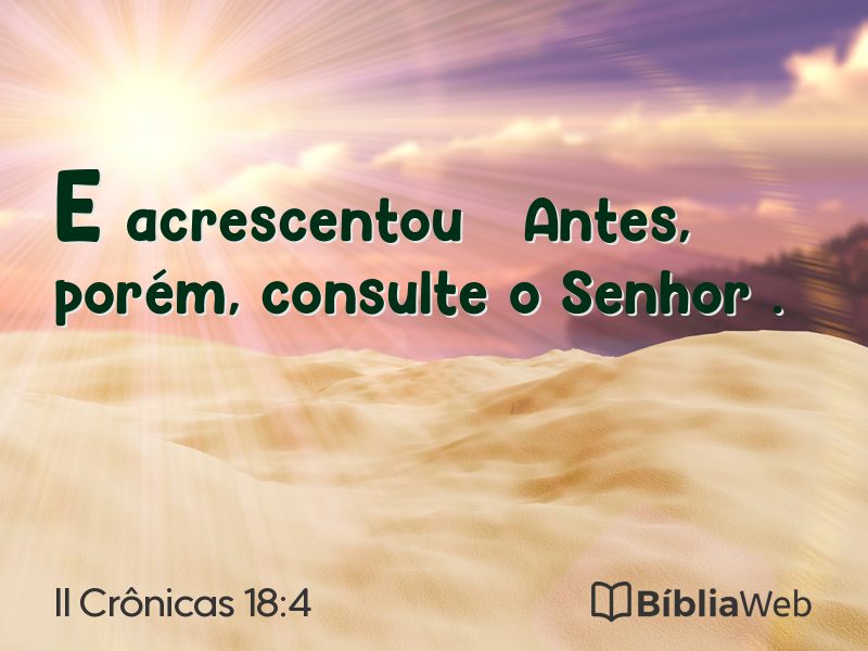 II Crônicas 18:4 em imagem para compartilhar