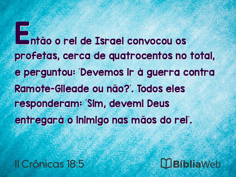 II Crônicas 18:5 em imagem para compartilhar