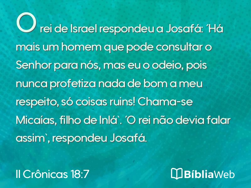 II Crônicas 18:7 em imagem para compartilhar
