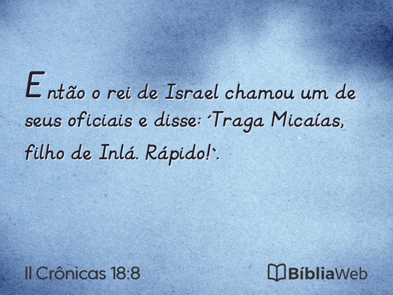 II Crônicas 18:8 em imagem para compartilhar
