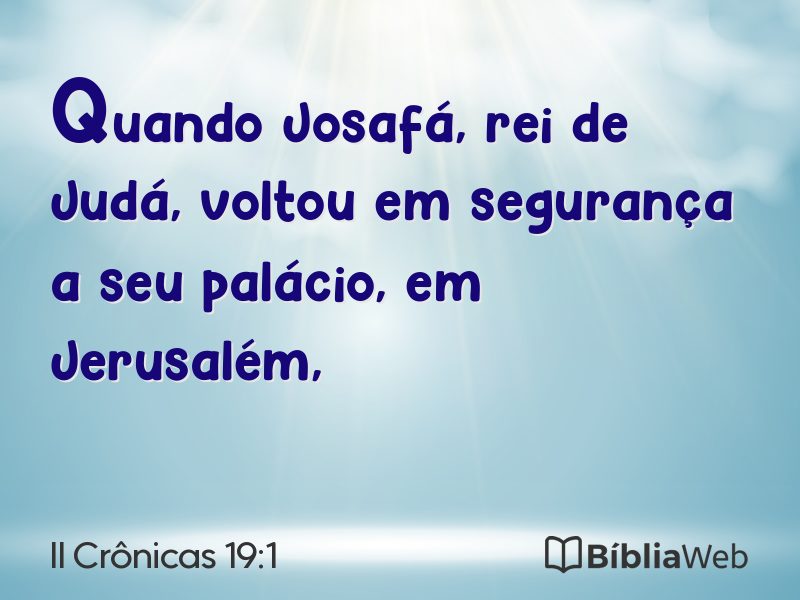 II Crônicas 19:1 em imagem para compartilhar