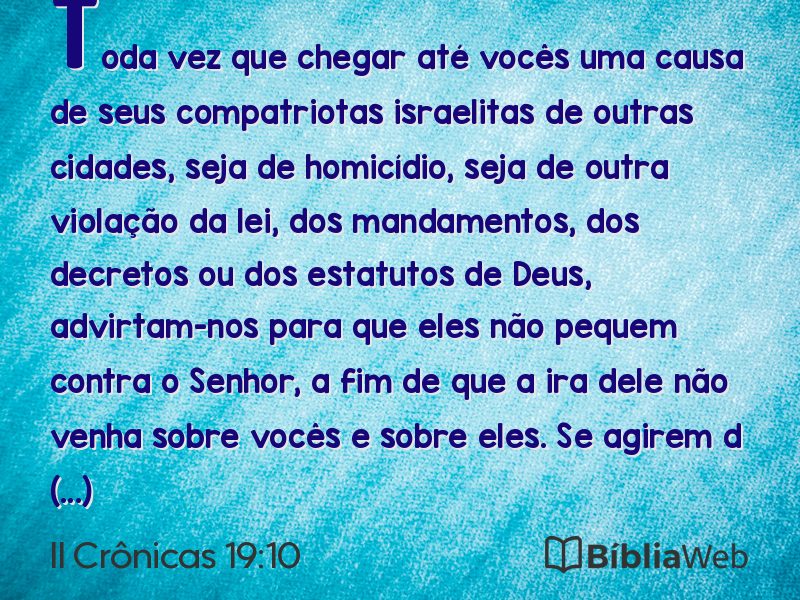 II Crônicas 19:10 em imagem para compartilhar
