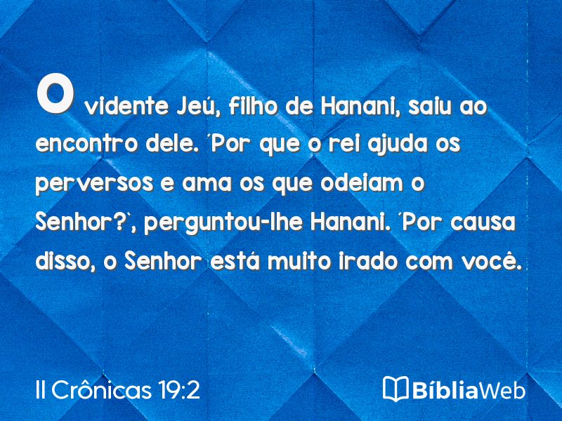 II Crônicas 19:2 em imagem para compartilhar