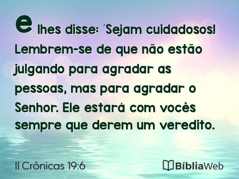 II Crônicas 19:6 em imagem para compartilhar