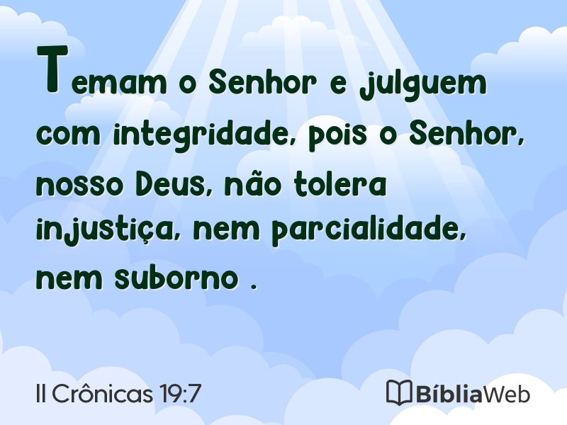 II Crônicas 19:7 em imagem para compartilhar