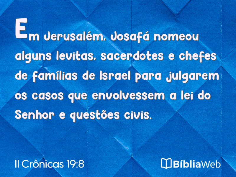 II Crônicas 19:8 em imagem para compartilhar