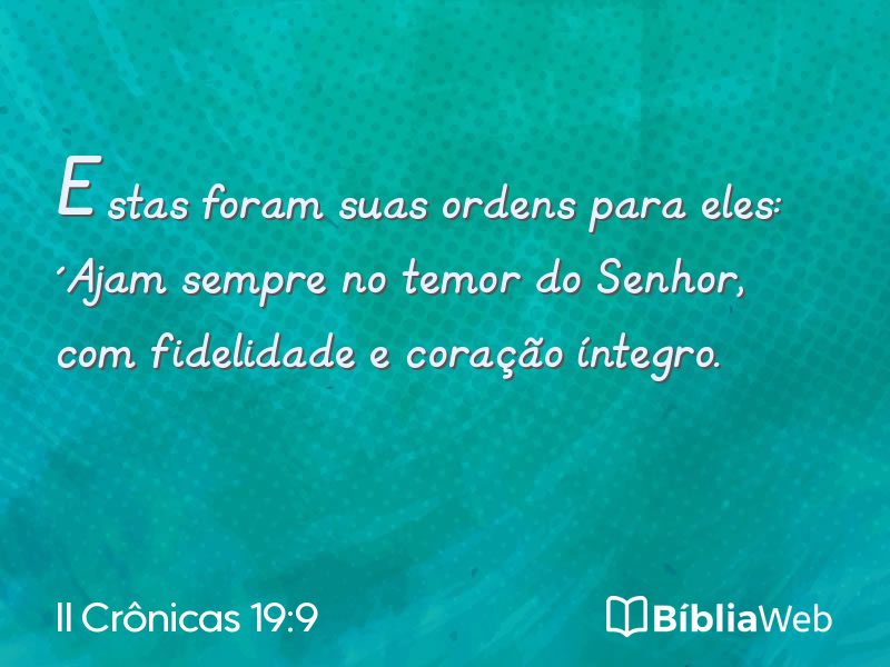 II Crônicas 19:9 em imagem para compartilhar