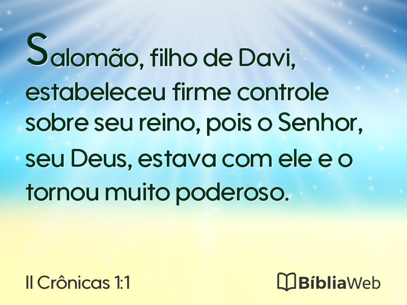 II Crônicas 1:1 em imagem para compartilhar