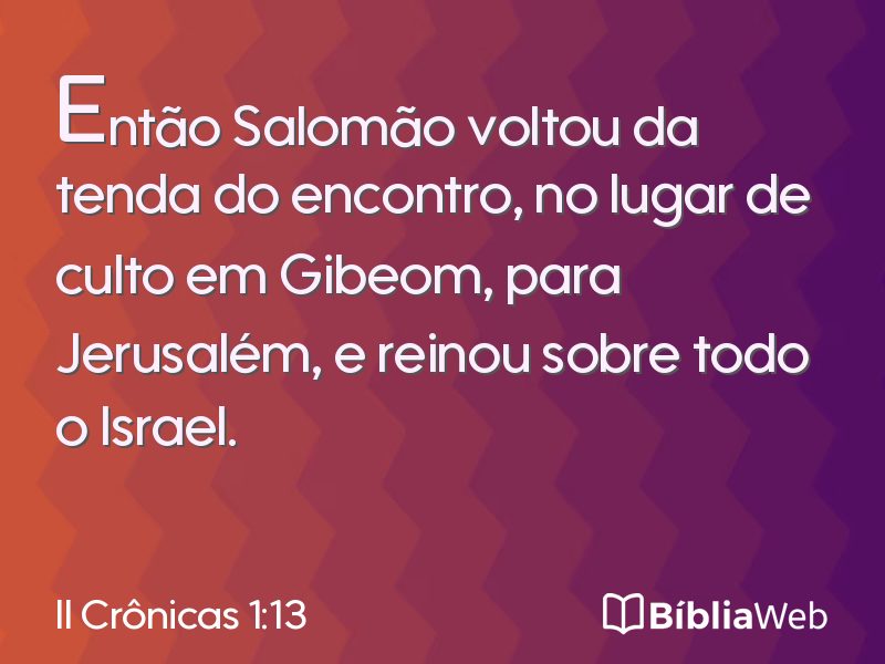 II Crônicas 1:13 em imagem para compartilhar