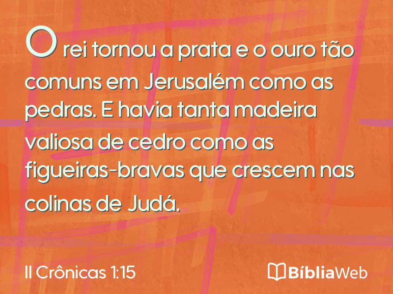 II Crônicas 1:15 em imagem para compartilhar