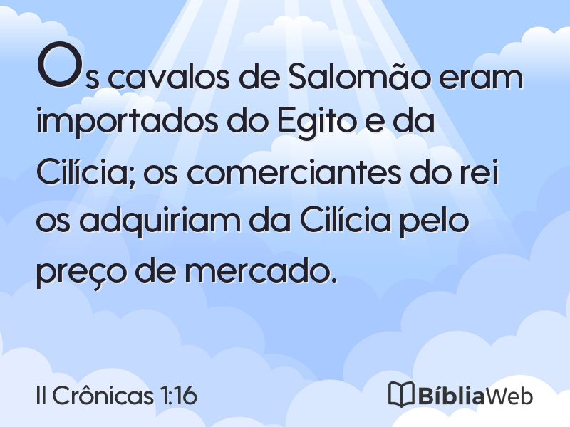 II Crônicas 1:16 em imagem para compartilhar