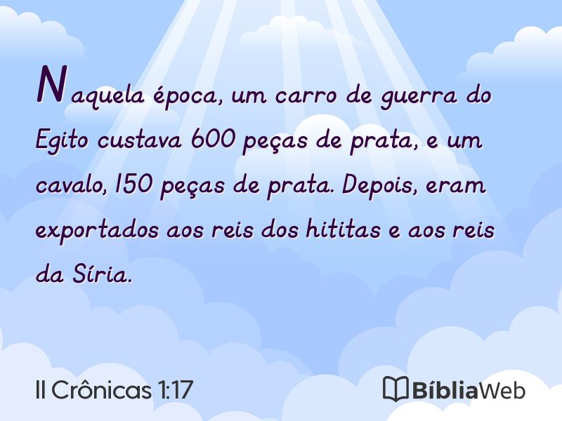 II Crônicas 1:17 em imagem para compartilhar