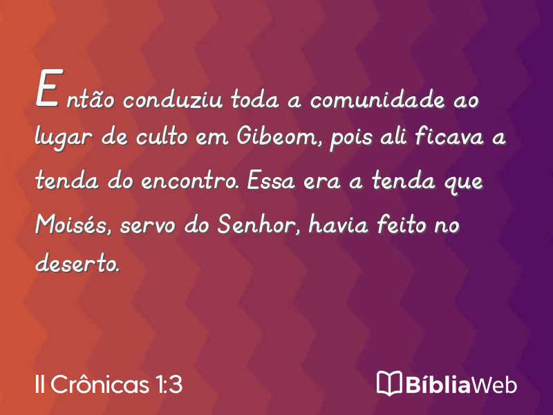 II Crônicas 1:3 em imagem para compartilhar