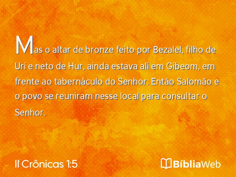 II Crônicas 1:5 em imagem para compartilhar
