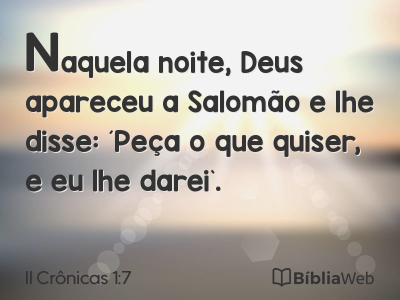 II Crônicas 1:7 em imagem para compartilhar