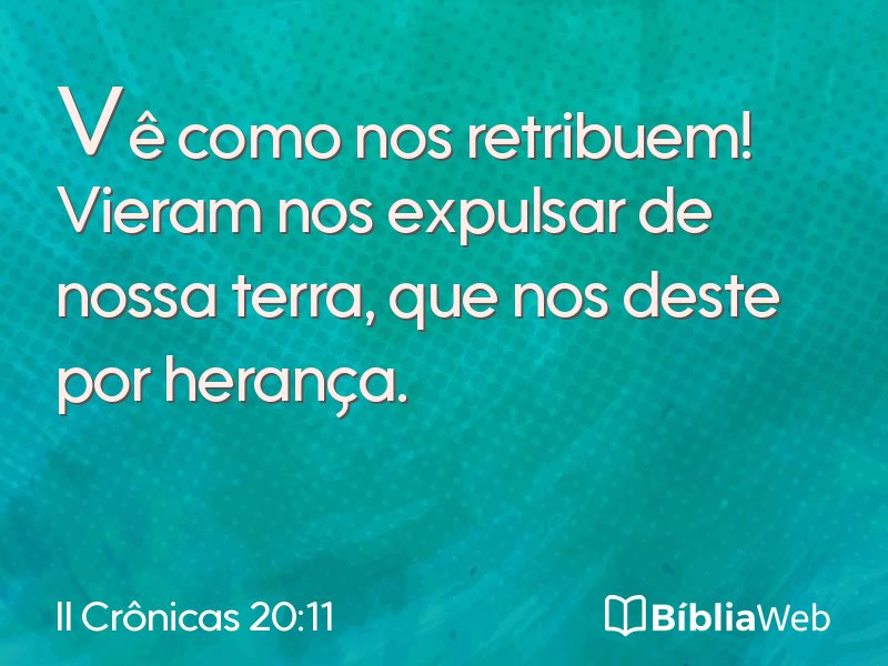 II Crônicas 20:11 em imagem para compartilhar