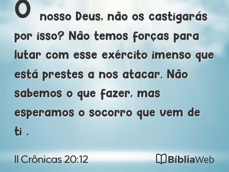 II Crônicas 20:12 em imagem para compartilhar