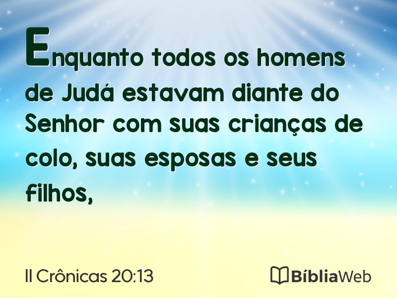 II Crônicas 20:13 em imagem para compartilhar