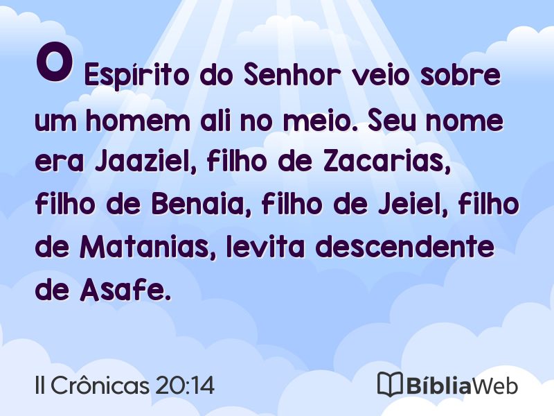 II Crônicas 20:14 em imagem para compartilhar