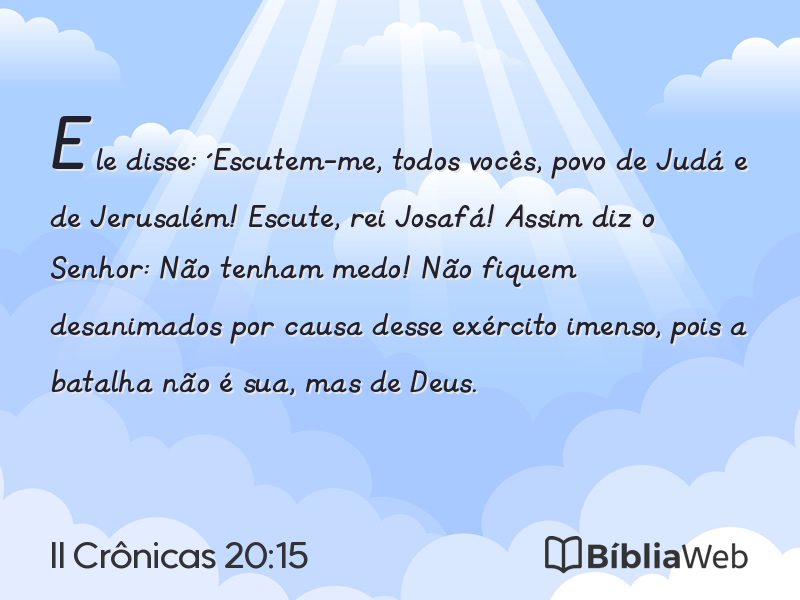 II Crônicas 20:15 em imagem para compartilhar