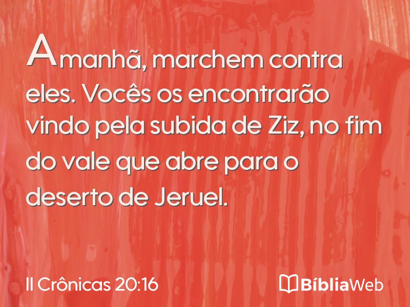 II Crônicas 20:16 em imagem para compartilhar
