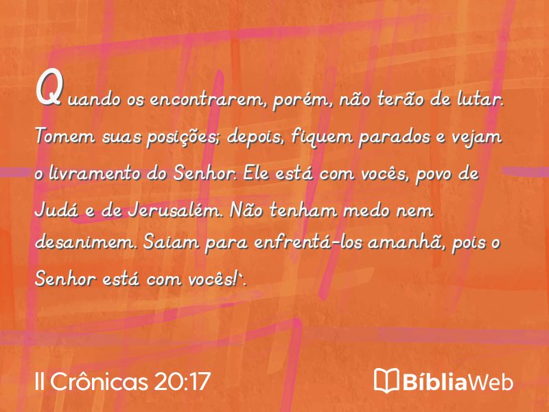 II Crônicas 20:17 em imagem para compartilhar