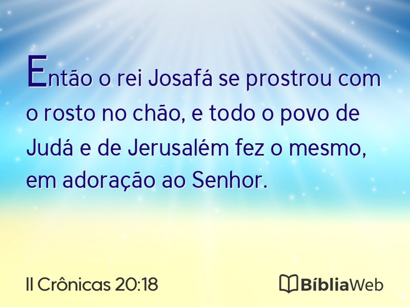 II Crônicas 20:18 em imagem para compartilhar