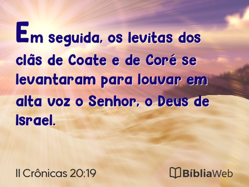 II Crônicas 20:19 em imagem para compartilhar