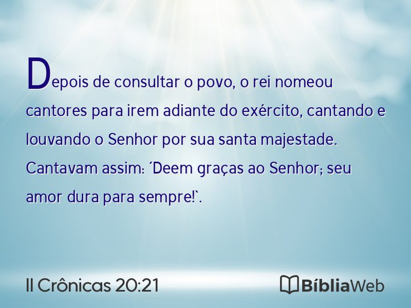 II Crônicas 20:21 em imagem para compartilhar