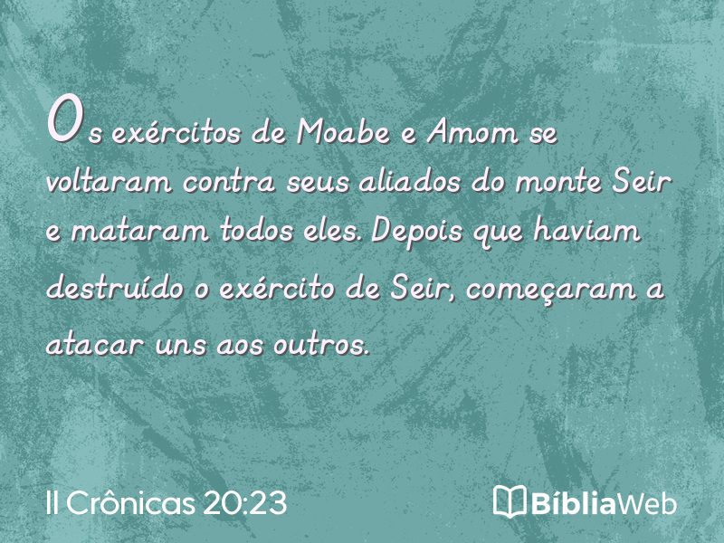 II Crônicas 20:23 em imagem para compartilhar
