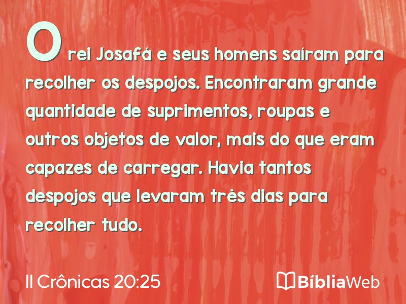 II Crônicas 20:25 em imagem para compartilhar