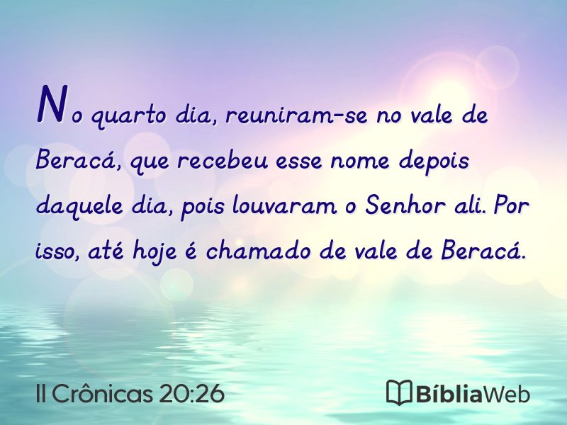 II Crônicas 20:26 em imagem para compartilhar