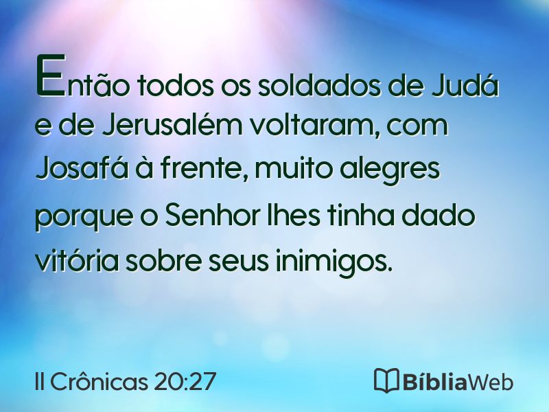 II Crônicas 20:27 em imagem para compartilhar