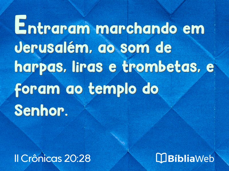 II Crônicas 20:28 em imagem para compartilhar