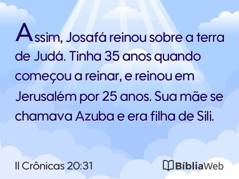 II Crônicas 20:31 em imagem para compartilhar