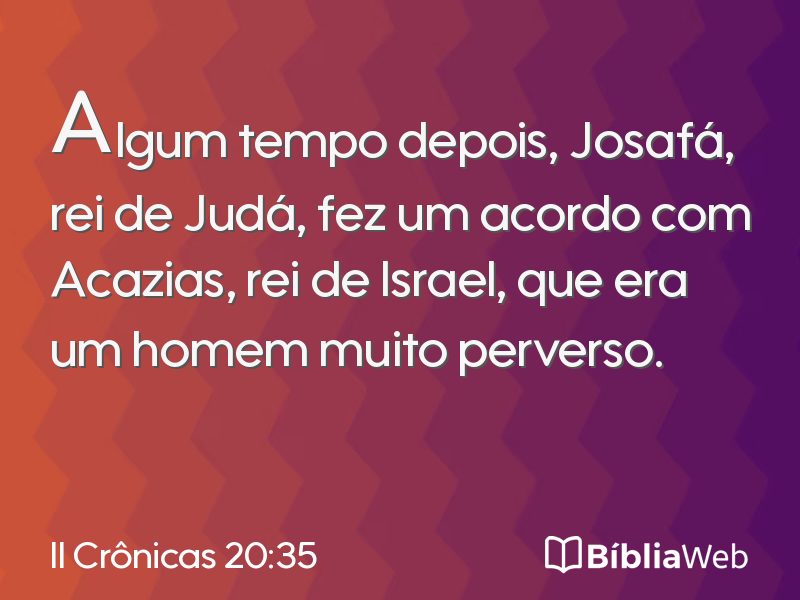 II Crônicas 20:35 em imagem para compartilhar