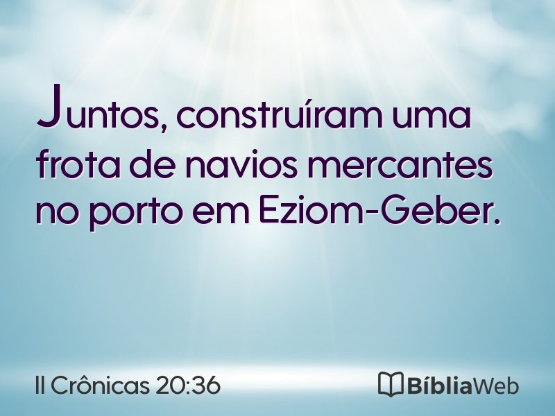 II Crônicas 20:36 em imagem para compartilhar