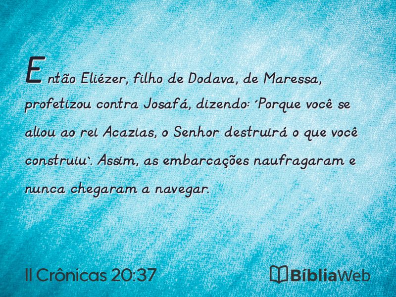II Crônicas 20:37 em imagem para compartilhar