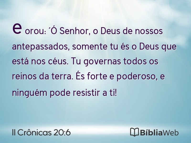 II Crônicas 20:6 em imagem para compartilhar