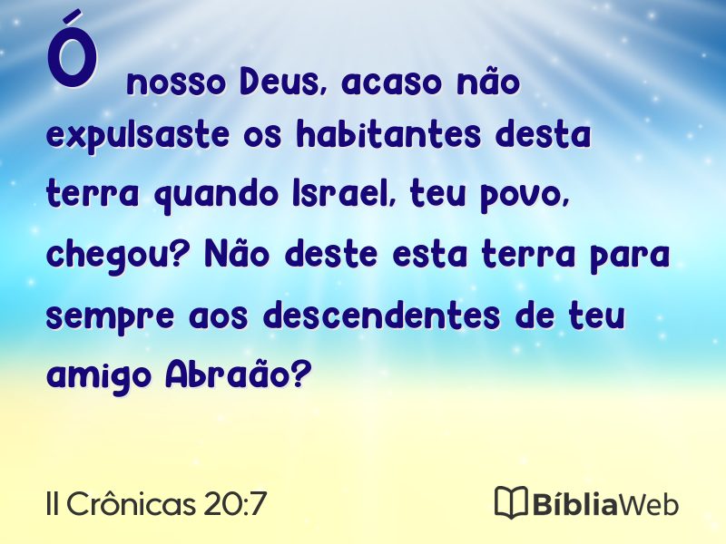 II Crônicas 20:7 em imagem para compartilhar